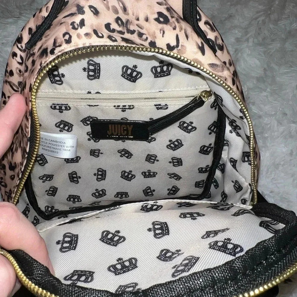 Juicy Couture Cheetah Print / Leopard Small Backpack Purse - Picture 4 of 5